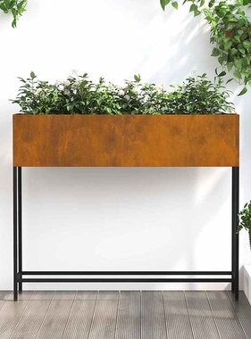 VidaXL Verhoogde Tuin Plantbak Roestig 100 x 26 x 82 cm Staal