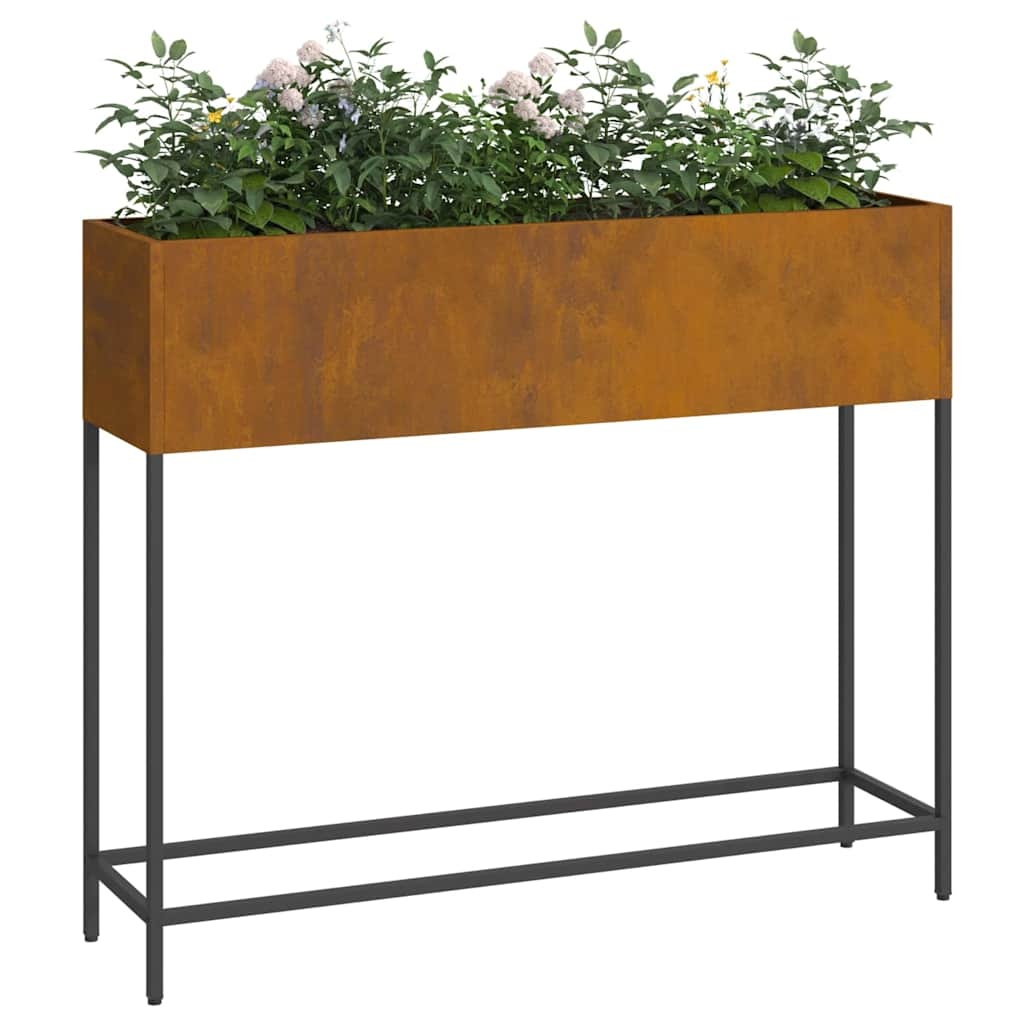 VidaXL Verhoogde Tuin Plantbak Roestig 100 x 26 x 82 cm Staal
