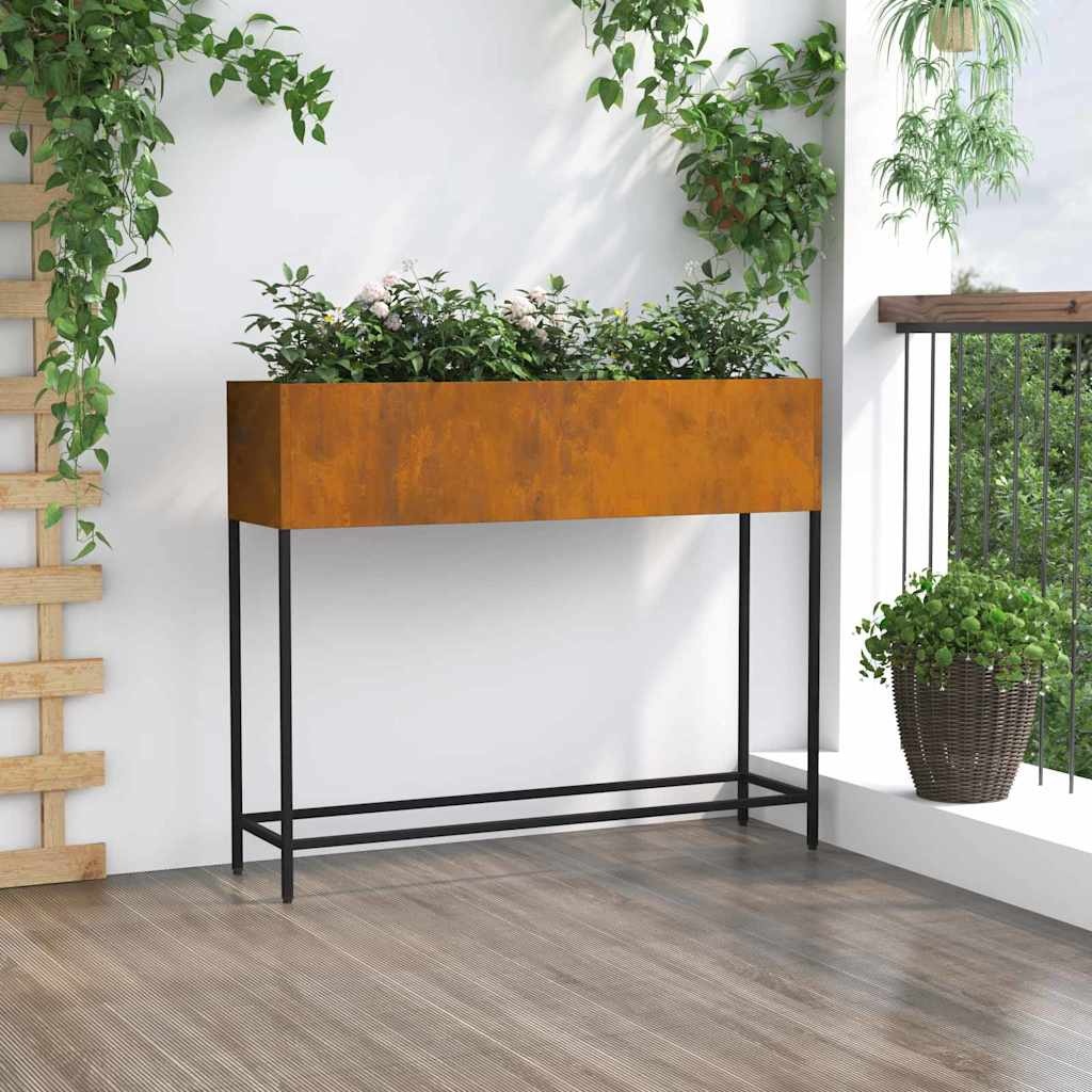 VidaXL Verhoogde Tuin Plantbak Roestig 100 x 26 x 82 cm Staal