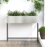 VidaXL Verhoogde Tuin Plantbak Zilver 100 x 26 x 82 cm