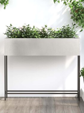 VidaXL Verhoogde Tuin Plantbak Zilver 100 x 26 x 82 cm Roestvrij staal