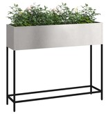 VidaXL Verhoogde Tuin Plantbak Zilver 100 x 26 x 82 cm Roestvrij staal