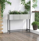 VidaXL Verhoogde Tuin Plantbak Zilver 100 x 26 x 82 cm Roestvrij staal