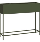 VidaXL Verhoogde Tuin Plantbak Olijfgroen 100 x 26 x 82 cm Staal