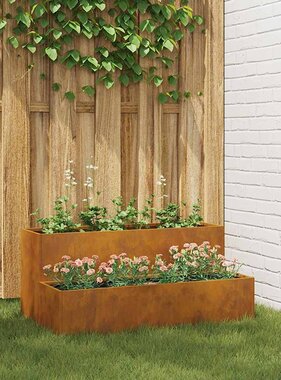 VidaXL Tuin Bloempot Roestig 100 x 60 x 45 cm Cortenstaal