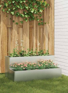 VidaXL Tuin Bloempot Zilver 100 x 60 x 45 cm Gegalvaniseerd staal