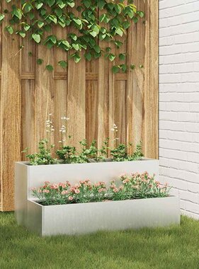 VidaXL Tuin Bloempot Zilver 100 x 60 x 45 cm Roestvrij staal