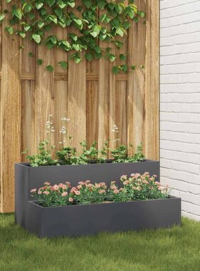 VidaXL Tuin Bloempot Antraciet 100 x 60 x 45 cm Koudgewalst staal