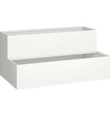 VidaXL Tuin Bloempot Wit 100 x 60 x 45 cm Koudgewalst staal