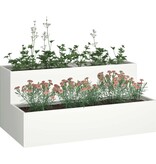 VidaXL Tuin Bloempot Wit 100 x 60 x 45 cm Koudgewalst staal
