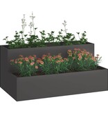 VidaXL Tuin Bloempot Zwart 100 x 60 x 45 cm Koudgewalst staal