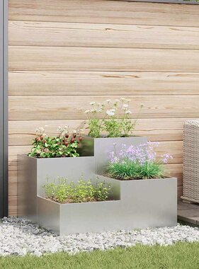 VidaXL Tuin Bloempot Zilver 100 x 100 x 60 cm Gegalvaniseerd staal