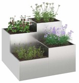 VidaXL Tuin Bloempot Zilver 100 x 100 x 60 cm Roestvrij staal