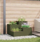 VidaXL Tuin Bloempot Olijfgroen 100 x 100 x 60 cm Staal