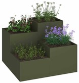 VidaXL Tuin Bloempot Olijfgroen 100 x 100 x 60 cm Staal