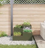 VidaXL Tuin Bloempot Olijfgroen 100 x 100 x 60 cm Staal