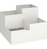 VidaXL Tuin Bloempot Wit 100 x 100 x 60 cm Staal