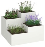 VidaXL Tuin Bloempot Wit 100 x 100 x 60 cm Staal