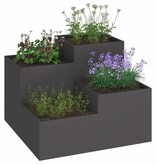 VidaXL Tuin Bloempot Zwart 100 x 100 x 60 cm Staal