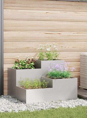 VidaXL Tuin Bloempot Zilver 80 x 80 x 60 cm Roestvrij staal