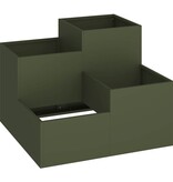 VidaXL Tuin Bloempot Olijfgroen 80 x 80 x 60 cm Staal