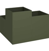 VidaXL Tuin Bloempot Olijfgroen 80 x 80 x 60 cm Staal