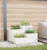 VidaXL Tuin Bloempot Wit 80 x 80 x 60 cm Staal