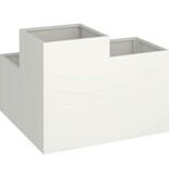 VidaXL Tuin Bloempot Wit 80 x 80 x 60 cm Staal