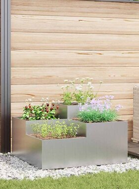 VidaXL Tuin Bloempot Zilver 100 x 100 x 48 cm Gegalvaniseerd staal