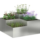 VidaXL Tuin Bloempot Zilver 100 x 100 x 48 cm Gegalvaniseerd staal
