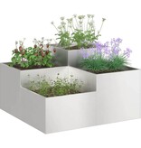 VidaXL Tuin Bloempot Zilver 100 x 100 x 48 cm Roestvrij staal