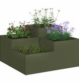 VidaXL Tuin Bloempot Olijfgroen 100 x 100 x 48 cm Staal