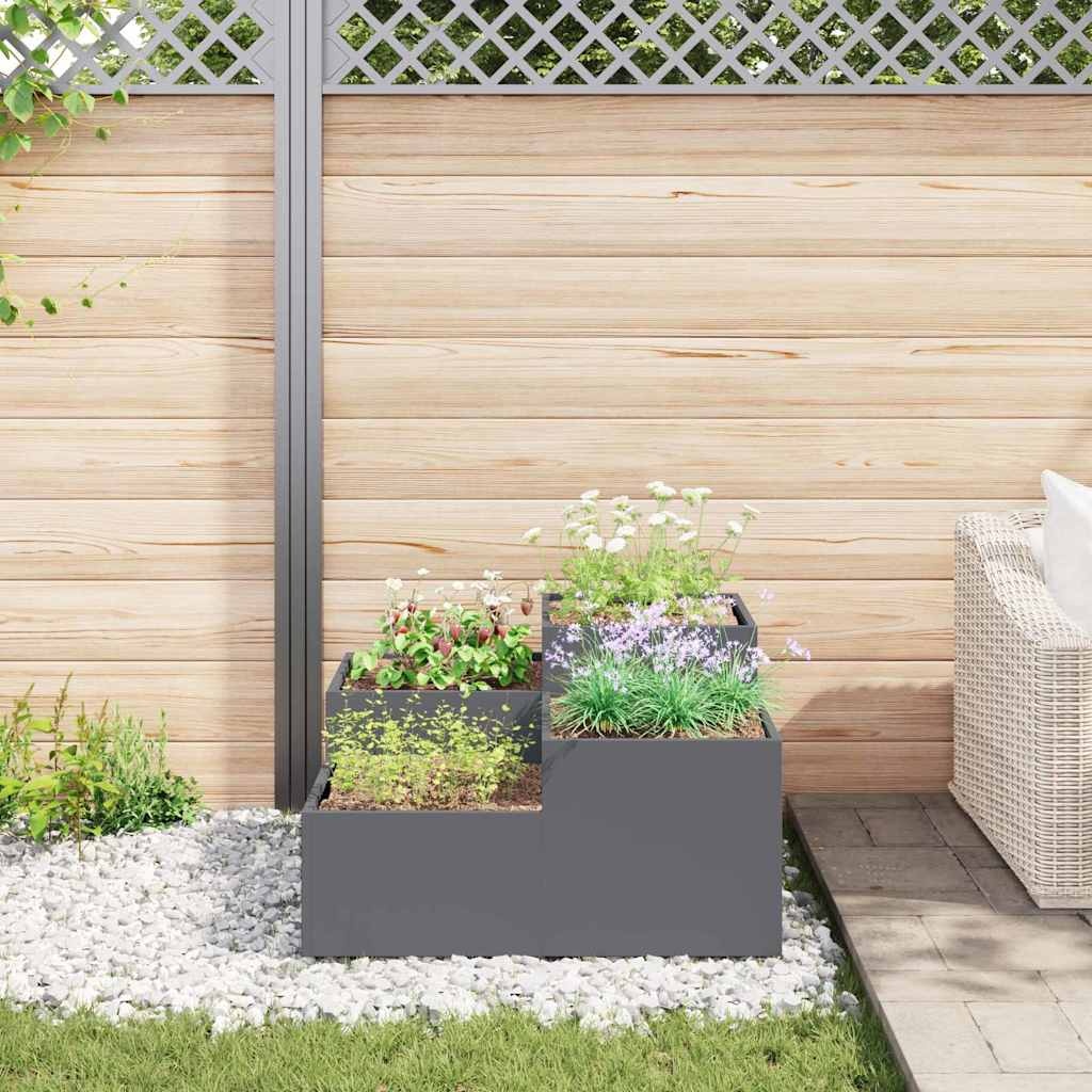 VidaXL Tuin Bloempot Antraciet 100 x 100 x 48 cm Staal