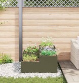 VidaXL Tuin Bloempot Olijfgroen 80 x 80 x 48 cm Staal