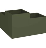 VidaXL Tuin Bloempot Olijfgroen 80 x 80 x 48 cm Staal