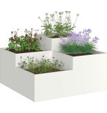 VidaXL Tuin Bloempot Wit 80 x 80 x 48 cm Staal