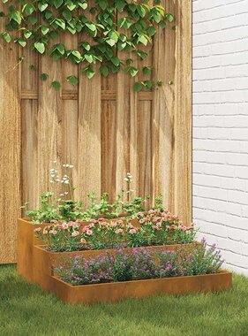 VidaXL Tuin Bloempot Roestig 90 x 90 x 35 cm Cortenstaal