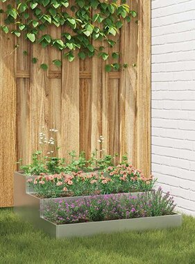 VidaXL Tuin Bloempot Zilver 90 x 90 x 35 cm Gegalvaniseerd staal