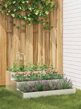 VidaXL Tuin Bloempot Zilver 90 x 90 x 35 cm Roestvrij staal