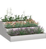VidaXL Tuin Bloempot Zilver 90 x 90 x 35 cm Roestvrij staal