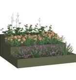 VidaXL Tuin Bloempot Olijf Groen 90 x 90 x 35 cm Koudgewalst staal