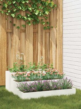 VidaXL Tuin Bloempot Wit 90 x 90 x 35 cm Koudgewalst staal