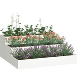 VidaXL Tuin Bloempot Wit 90 x 90 x 35 cm Koudgewalst staal
