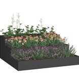 VidaXL Tuin Bloempot Zwart 90 x 90 x 35 cm Koudgewalst staal