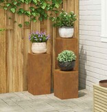 VidaXL Plantenstandaard 3 pcs Roestig Cortenstaal