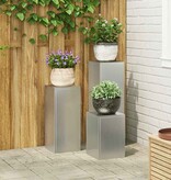 VidaXL Plantenstandaard 3 pcs Zilver Gegalvaniseerd staal
