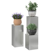 VidaXL Plantenstandaard 3 pcs Zilver Gegalvaniseerd staal
