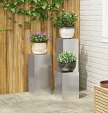 VidaXL Plantenstandaard 3 pcs Zilver Roestvrij staal