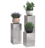 VidaXL Plantenstandaard 3 pcs Zilver Roestvrij staal