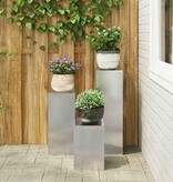 VidaXL Plantenstandaard 3 pcs Zilver Roestvrij staal